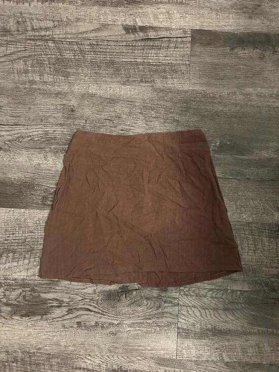 Princess Polly Dresses & Skirts - Princess Polly Brown Linen Look Mini Skirt Size US 2